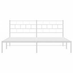 Berkfield Home Metal Bed Frame with Headboard White 180x200 cm Super King - thumbnail 5