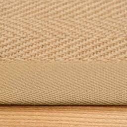 Kukoon Beige Natural Jute Herringbone Pattern Non Slip Cotton Border Rug - Size: 80 cm x 150 cm - thumbnail 4