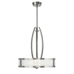 Loops 3 Bulb Ceiling Pendant Light Fitting Brushed Nickel LED G9 3.5W Bulb in Metallics - thumbnail 1