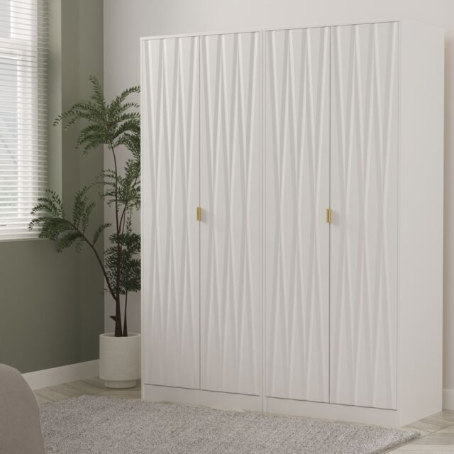 Ready Assembled 2 U Dallas Quad Wardrobe (Ready Assembled) in White - image 1