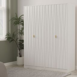 Ready Assembled 2 U Dallas Quad Wardrobe (Ready Assembled) in White - thumbnail 1