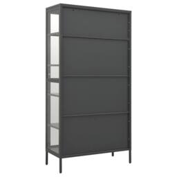 Berkfield Home Durable Display Cabinet Anthracite 90x40x180 cm Steel & Tempere in Black - Size: 90 x 40 x 180 cm - thumbnail 6