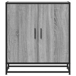 Berkfield Home Sideboard Grey Sonoma 68x35x76 cm Engineered Wood & Metal - Size: 68 x 35 x 76 cm - thumbnail 4