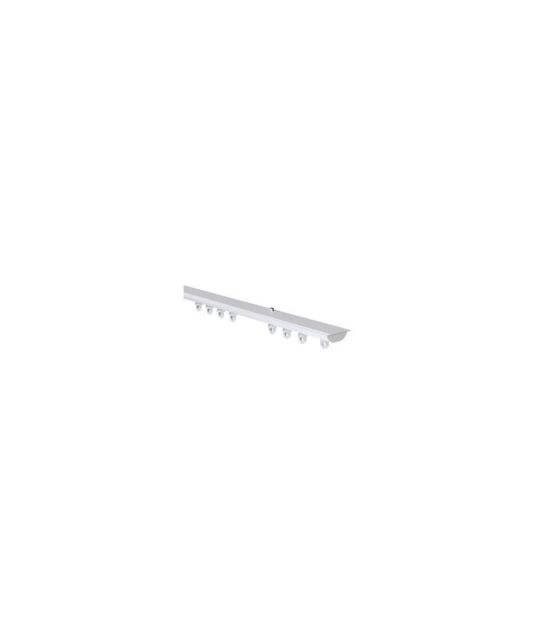 New Edge Blinds 25-28mm Stud End Metal Curtain Pole Set - Satin Silver in White - Size: 300 cm - image 1