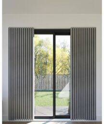 New Edge Blinds 25-28mm Stud End Metal Curtain Pole Set - Satin Silver in White - Size: 300 cm - thumbnail 2