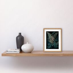 "Artery8 Wall Art Print Fern Frond Detailed Botanical Species Artwork Framed 9X7 Inch in Beige - Size: W7"" x H9""" - thumbnail 2