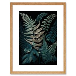 "Artery8 Wall Art Print Fern Frond Detailed Botanical Species Artwork Framed 9X7 Inch in Beige - Size: W7"" x H9""" - thumbnail 1