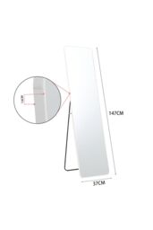 Living and Home 37cm W x 147cm H Rectangular Full Length Mirror with Metal Frame in White - Size: 37 cm W x 147 cm H - thumbnail 3