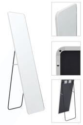 Living and Home 37cm W x 147cm H Rectangular Full Length Mirror with Metal Frame in White - Size: 37 cm W x 147 cm H - thumbnail 6