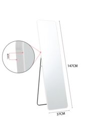 Living and Home 37cm W x 147cm H Rectangular Full Length Mirror with Metal Frame in White - Size: 37 cm W x 147 cm H - thumbnail 7