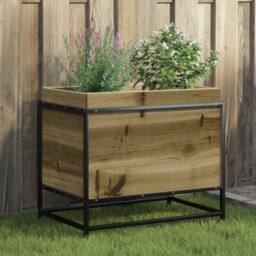 Berkfield Home Beautiful Garden Planter 60x40x50 cm Impregnated Wood Pine in Brown - Size: 60 x 40 x 50 cm - thumbnail 2