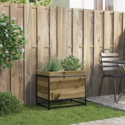 Berkfield Home Beautiful Garden Planter 60x40x50 cm Impregnated Wood Pine in Brown - Size: 60 x 40 x 50 cm - thumbnail 1