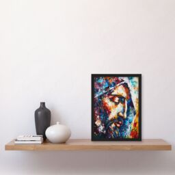 "Artery8 Jesus Face Portrait Religious Painting Framed Art Print - Size: W12"" x H16""" - thumbnail 4