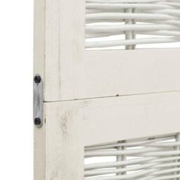 Berkfield Home Room Divider 3 Panels White Solid Wood Paulownia - thumbnail 6