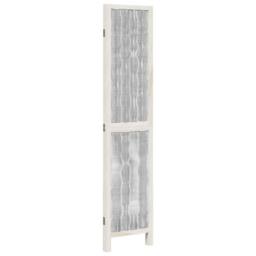 Berkfield Home Room Divider 3 Panels White Solid Wood Paulownia - thumbnail 5