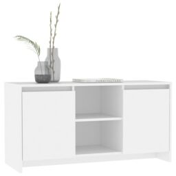 Berkfield Home TV Cabinet White 102x37.5x52.5 cm Engineered Wood - thumbnail 6