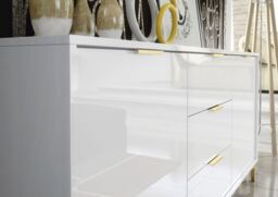 Creative Furniture Goldline Gloss Sideboard 140cm - Sleek Full-Gloss Design in White or Black - thumbnail 3