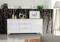Creative Furniture Goldline Gloss Sideboard 140cm - Sleek Full-Gloss Design in White or Black - thumbnail 5