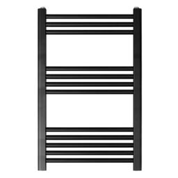 Balterley Straight Heated Towel Rail Radiator, 542W, 600 x 800mm, Matt Black - thumbnail 1