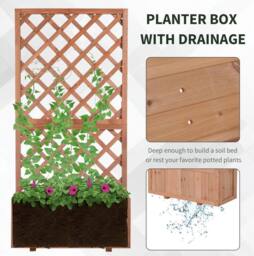 STILVORA Wooden Planter with Trellis 72.5 cm Orange in Natural - thumbnail 6