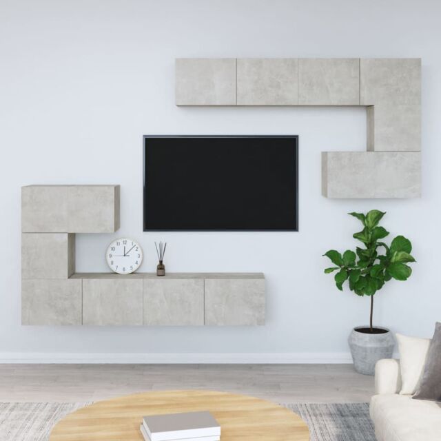 Berkfield Home Wall-mounted TV Cabinet Concrete Grey Engineered Wood - image 1