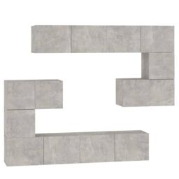 Berkfield Home Wall-mounted TV Cabinet Concrete Grey Engineered Wood - thumbnail 2