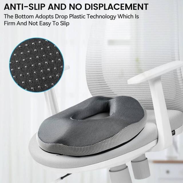 NESTLUNE Donut Cushion Memory Foam Medical Ring Seat Pain in Grey - Size: 100 cm x 190 cm - image 1