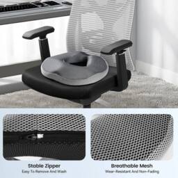 NESTLUNE Donut Cushion Memory Foam Medical Ring Seat Pain in Grey - Size: 100 cm x 190 cm - thumbnail 4