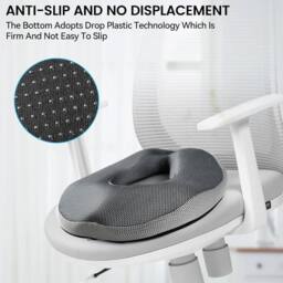 NESTLUNE Donut Cushion Memory Foam Medical Ring Seat Pain in Grey - Size: 100 cm x 190 cm - thumbnail 1