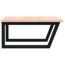 Berkfield Home Basin Shelf Wall Mounted Steel & Solid Wood Oak in Brown - thumbnail 5