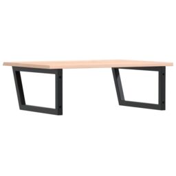 Berkfield Home Basin Shelf Wall Mounted Steel & Solid Wood Oak in Brown - thumbnail 6