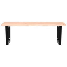 Berkfield Home Basin Shelf Wall Mounted Steel & Solid Wood Oak in Brown - thumbnail 4