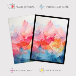 "Wee Blue Coo Wall Art Print Natural Geometry Multicoloured Mountains Living Room Framed - Size: W12"" x H16""" - thumbnail 2