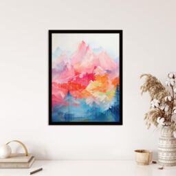 "Wee Blue Coo Wall Art Print Natural Geometry Multicoloured Mountains Living Room Framed - Size: W12"" x H16""" - thumbnail 4