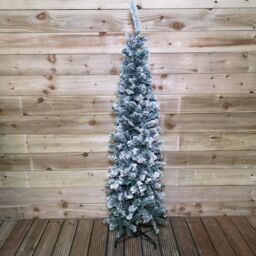Samuel Alexander 5.5ft (1.7m) Premier Snow Flocked Spruce Pine Slim Christmas Tree in Green - thumbnail 2