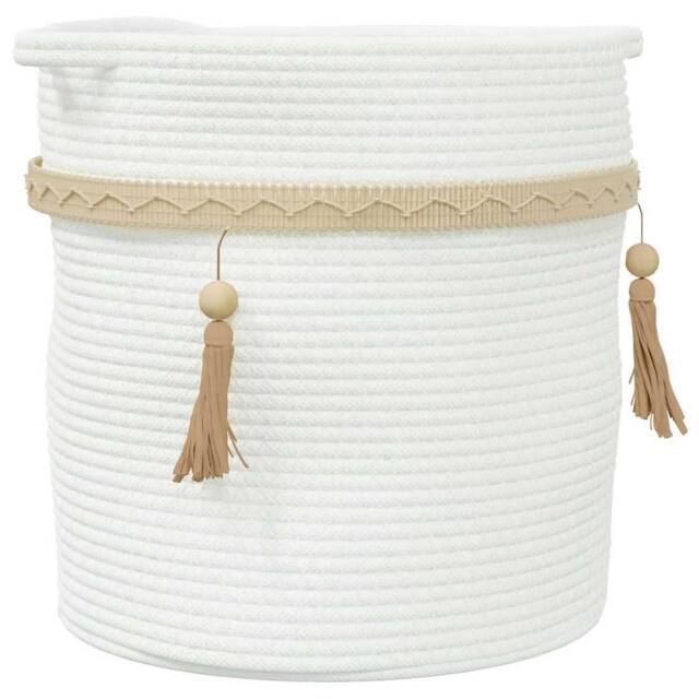Berkfield Home Storage Basket White √ò38x36 cm Cotton - Size: 38x36 cm - image 1