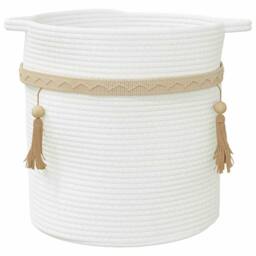 Berkfield Home Storage Basket White √ò38x36 cm Cotton - Size: 38x36 cm - thumbnail 4
