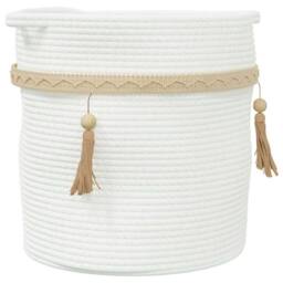 Berkfield Home Storage Basket White √ò38x36 cm Cotton - Size: 38x36 cm - thumbnail 1