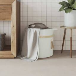 Berkfield Home Storage Basket White √ò38x36 cm Cotton - Size: 38x36 cm - thumbnail 3