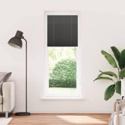 Berkfield Home Pleated Blind Black 70x200 cm Fabric Width 69.4 cm Polyester - thumbnail 3