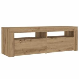 Berkfield Home Bedside Cabinets 2 pcs with LEDs Artisan Oak 60x35x40 cm in Brown - Size: 60 x 35 x 40 cm - thumbnail 7