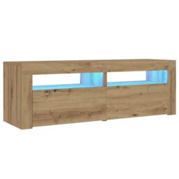 Berkfield Home Bedside Cabinets 2 pcs with LEDs Artisan Oak 60x35x40 cm in Brown - Size: 60 x 35 x 40 cm - thumbnail 3