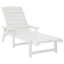 Berkfield Home Sun Loungers 2 pcs White 162x53x98.5 cm HDPE - thumbnail 2