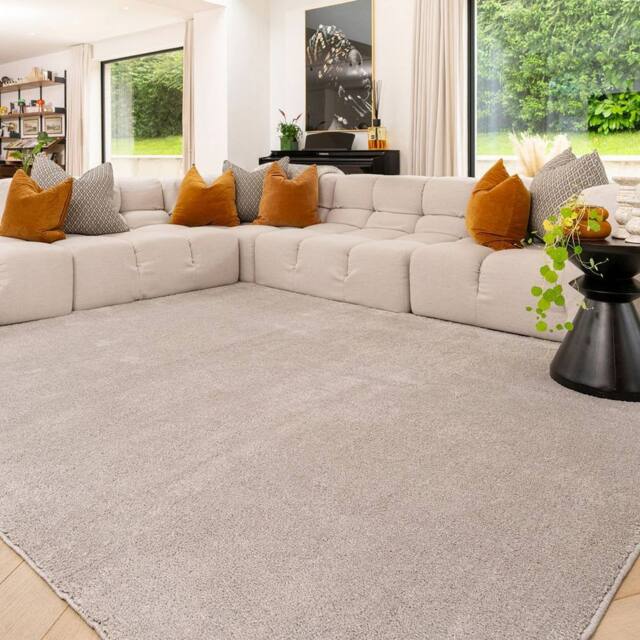 Kukoon Machine Washable Shaggy Rug Silver Grey Fluffy Bedroom Carpet Mat - Size: 120 cm x 170 cm - image 1
