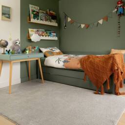 Kukoon Machine Washable Shaggy Rug Silver Grey Fluffy Bedroom Carpet Mat - Size: 120 cm x 170 cm - thumbnail 2