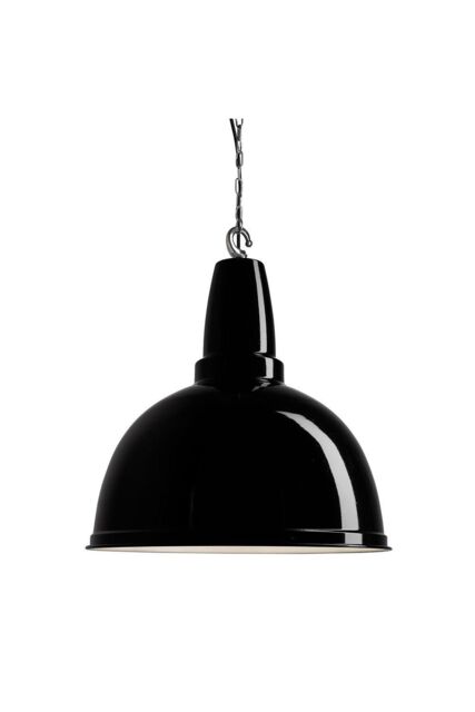 Industville Retro Large Pendant, 17 Inch, Black, Chrome Hook Chain Holder in Black - image 1