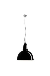 Industville Retro Large Pendant, 17 Inch, Black, Chrome Hook Chain Holder in Black - thumbnail 2
