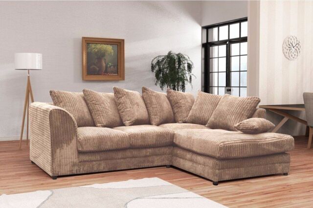 Snugg Furniture UK Limited (Right Hand) Milo Jumbo Cord Corner Sofa in Light Beige - image 1
