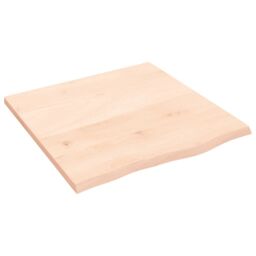 Berkfield Home Wall Shelf 60x60x2 cm Untreated Solid Wood Oak in Brown - Size: 60 x 60 x 2 cm - thumbnail 1