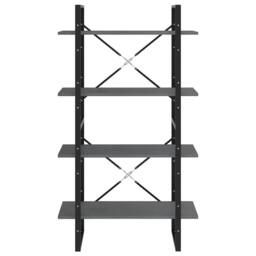 Berkfield Home 4-Tier Book Cabinet Grey 80x30x140 cm Solid Pine Wood - Size: 80 x 30 x 140 cm - thumbnail 5
